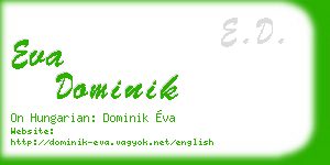 eva dominik business card